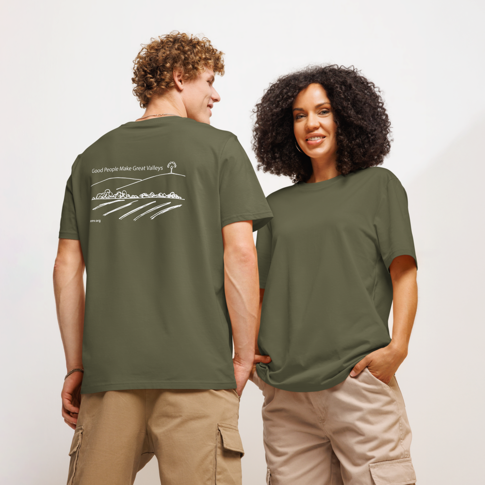 “Good People Make Great Valleys” Unisex organic ribbed neck t-shirt