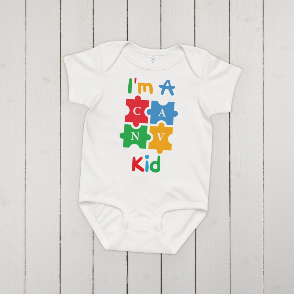 “I Am a CANV Kid” Baby Jersey Bodysuit