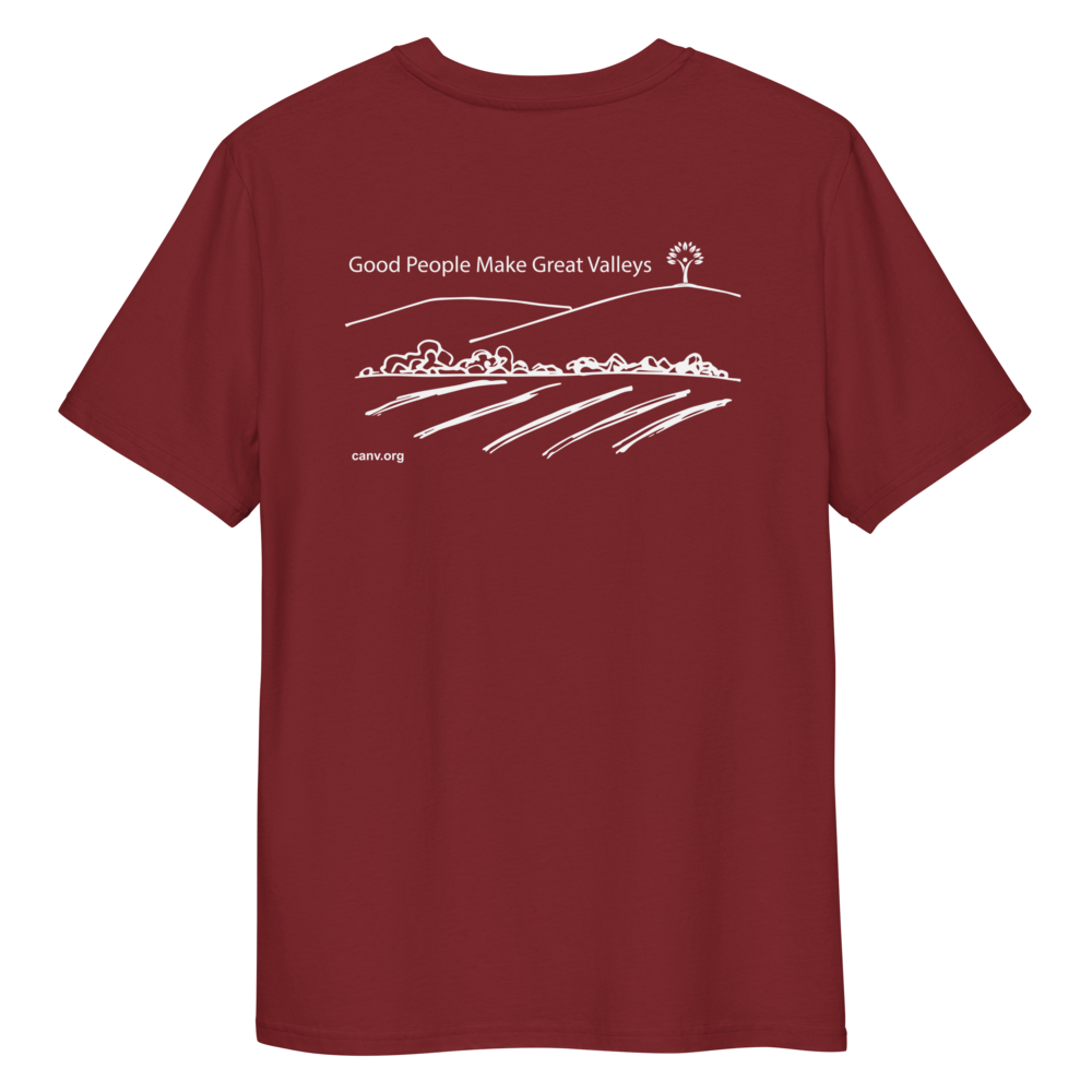 “Good People Make Great Valleys” Unisex organic ribbed neck t-shirt