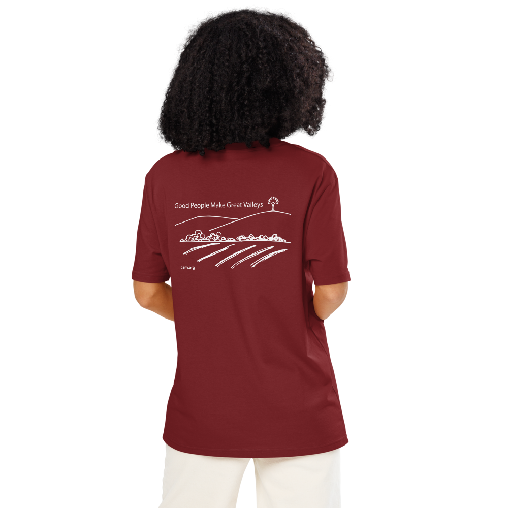 “Good People Make Great Valleys” Unisex organic ribbed neck t-shirt