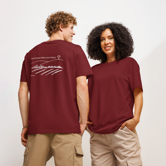 “Good People Make Great Valleys” Unisex organic ribbed neck t-shirt