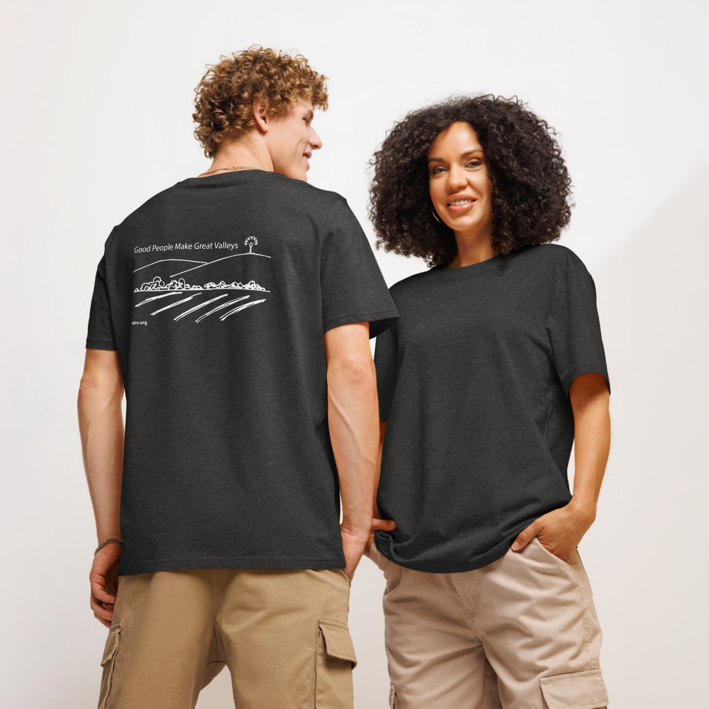 “Good People Make Great Valleys” Unisex organic ribbed neck t-shirt