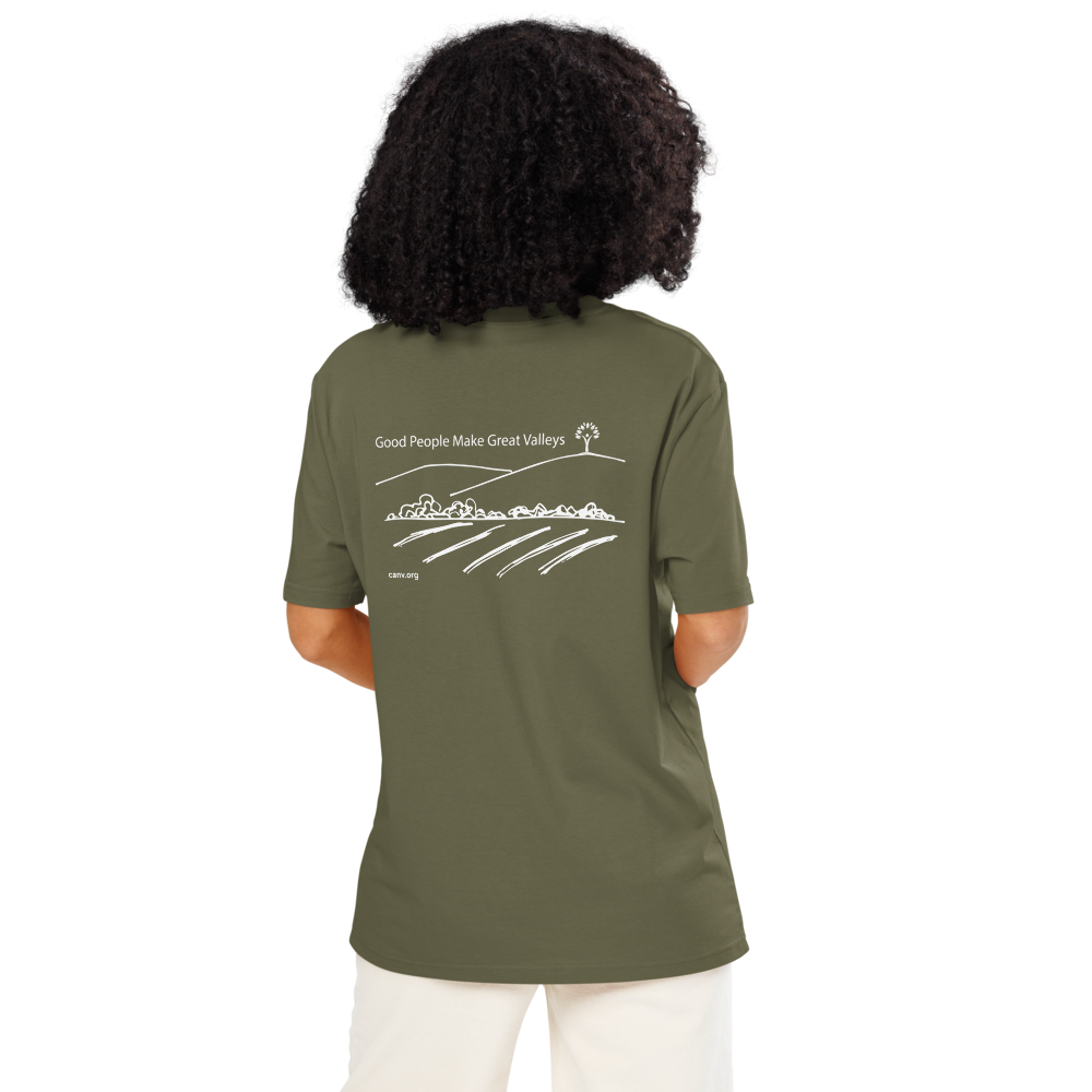 “Good People Make Great Valleys” Unisex organic ribbed neck t-shirt
